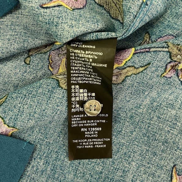 The Kooples Hawaiian Floral Print Shirt - Picture 7 of 8